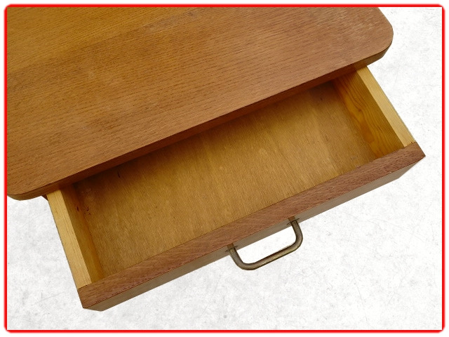 chevet vintage bois clair doré