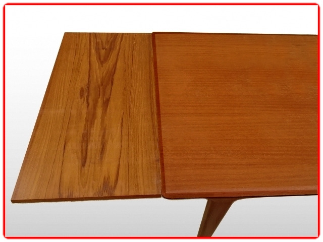 Table teck LB scandinave 1960 à rallonges