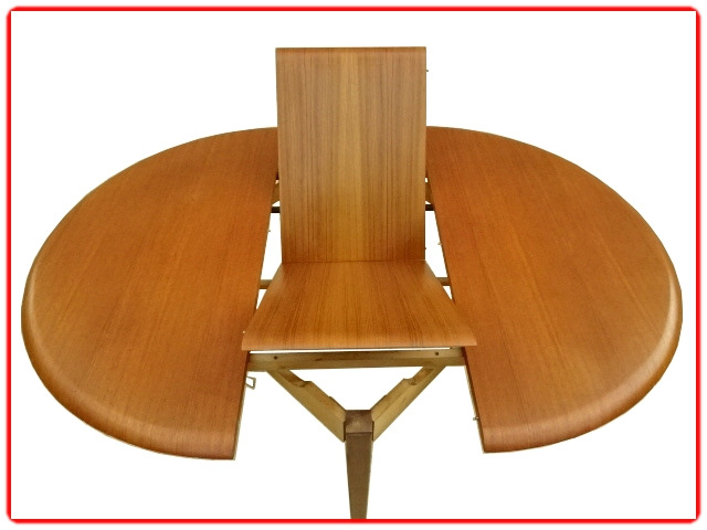 Table d'occasion rénovée teck vintage 1960