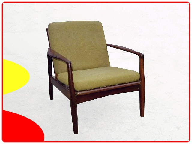fauteuil scandinave en teck design 1960