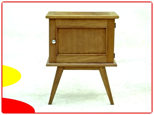 Table de chevet vintage rénovée d'occasion bois massif