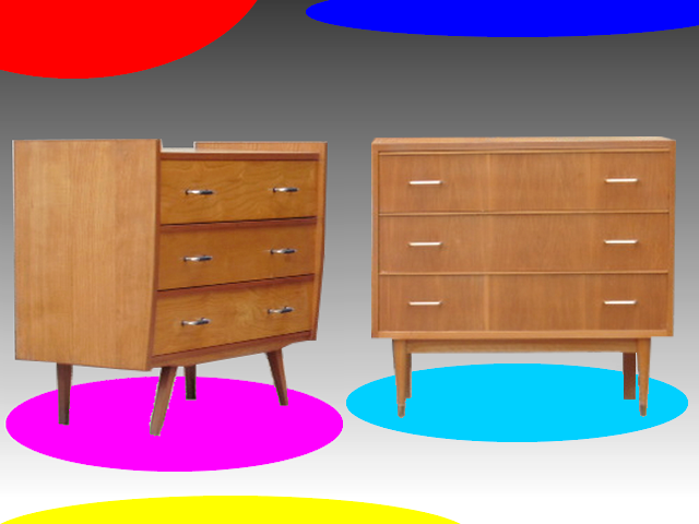 commode vintage pieds compas