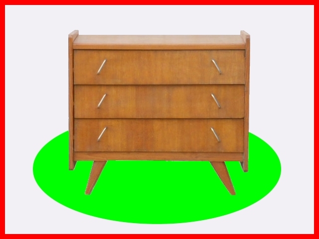 commode vintage 1950 bois massif