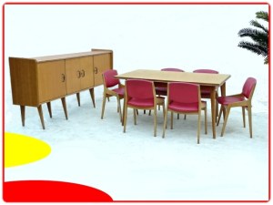 salle à manger SAM  enfilade bois massif vintage 1950
