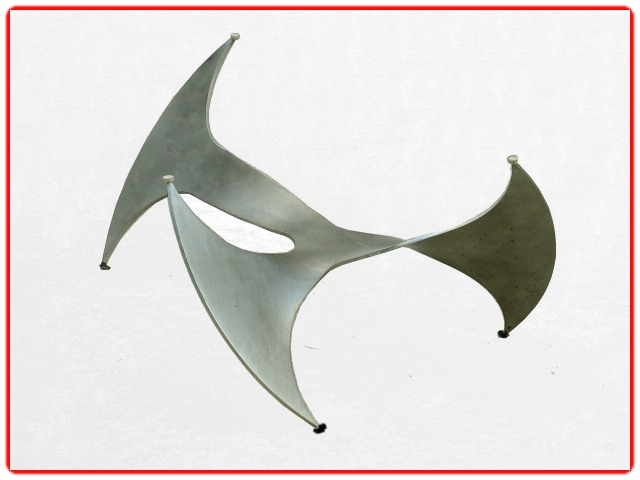 table design Hélice métal et verre blanc