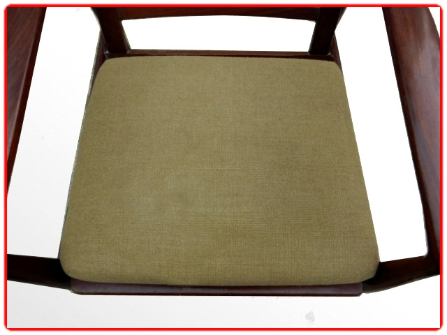 Fauteuil scandinave bois et tissu de 1950