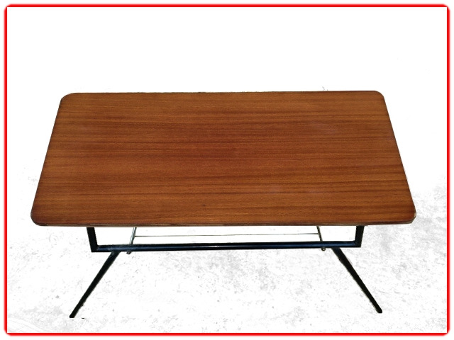 table basse vintage pieds compas