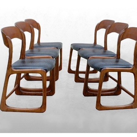 Chaises Baumann traineaux vintage 1960