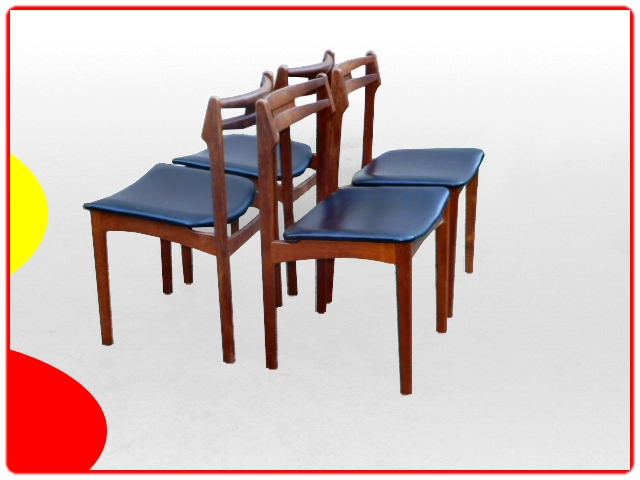 Chaises danoises B&N teck SAMCOM 1960