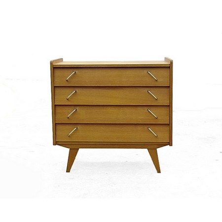 Commode vintage pieds compas bois clair