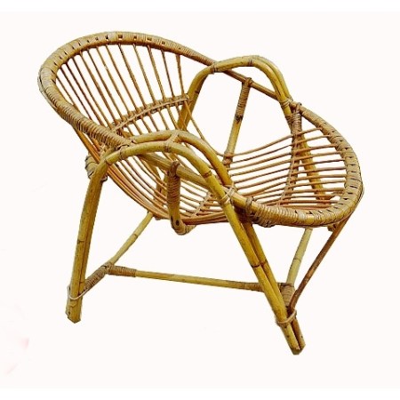 fauteuil coquille rotin clair adulte