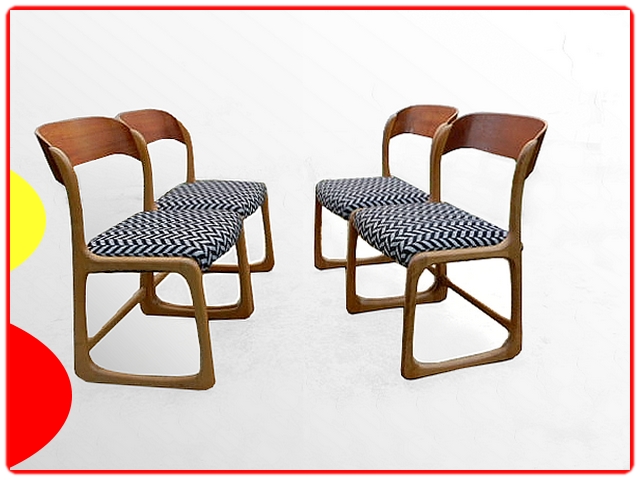 Chaises Baumann Traineaux vintage rénovées