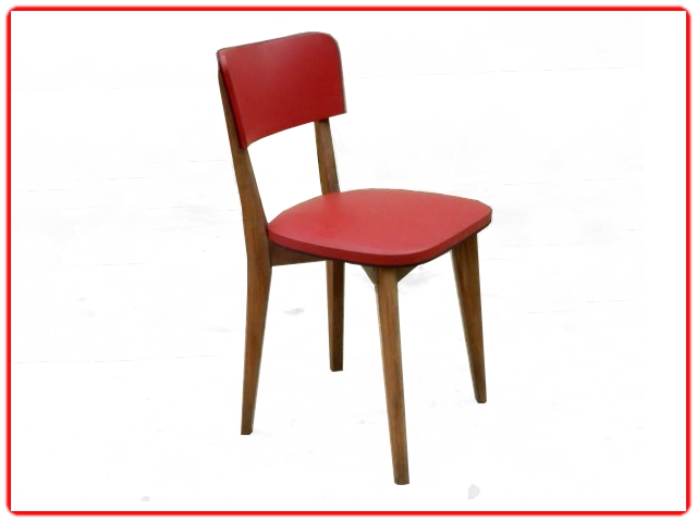 chaises vintage skaï rouge