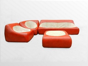 Canapé d'angle modulable vintage