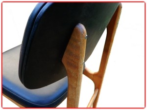 4 chaises Stella vintage skai et bois clair