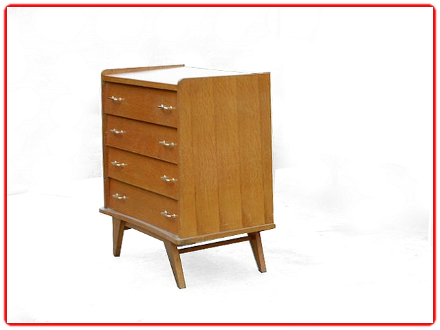 Commode vintage pieds inclinés, rénovée, vintage années 1960