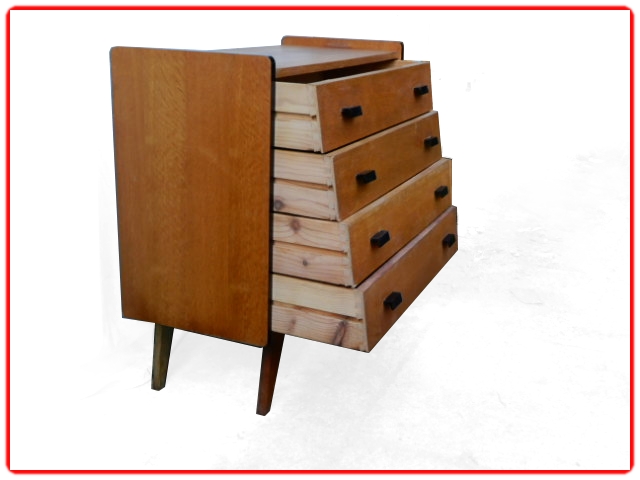 Commode vintage 1960 chêne doré