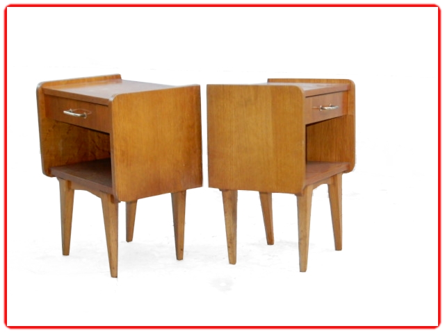 Chevets vintage 1960 bois clair