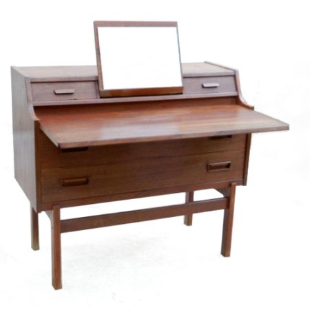 Commode secrétaire scandinave Arne Wahl Iversen teck 1960