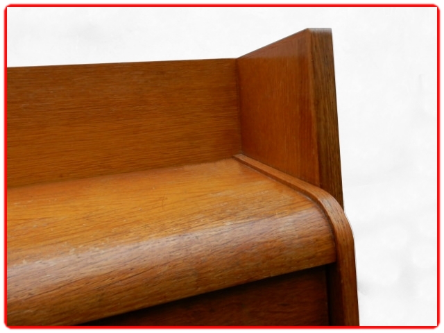 Secrétaire vintage en chêne doré 1950