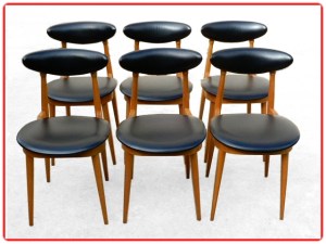 6 Chaises Baumann Licorne 1960