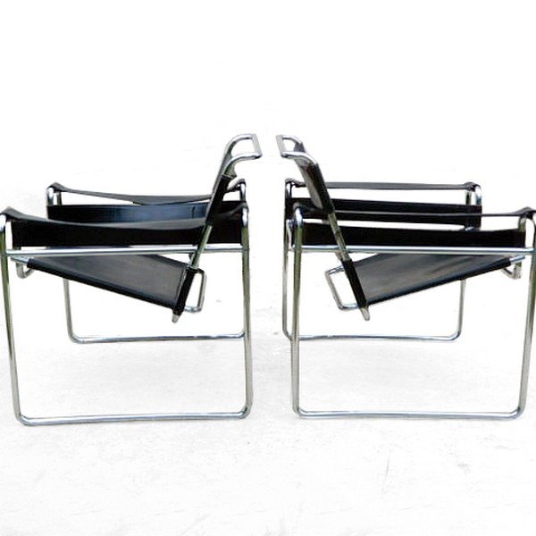 Fauteuils B3 Wassily par Marcel Breuer design 1980 vendu