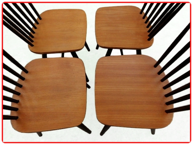4 chaises Thonet Ton vintage 1960