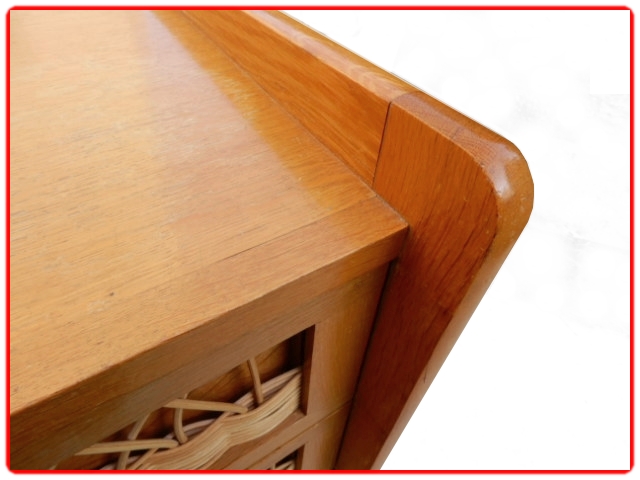 Chiffonnier en rotin 6 tiroirs vintage