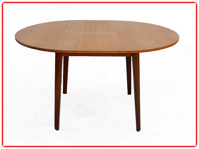 Table ronde extensible scandinave teck