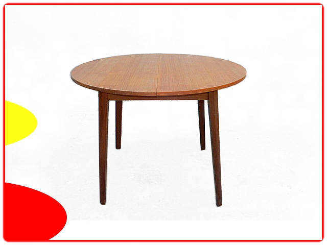 Table de repas ronde teck vintage 1950