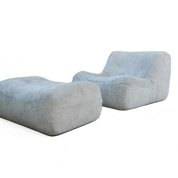 Chauffeuse et Pouf Ligne Roset Kali par M. Ducaroy vintage 1970 Vendu