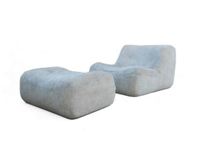 Chauffeuse et pouf Ligne Roset Ducaroy Kali vintage