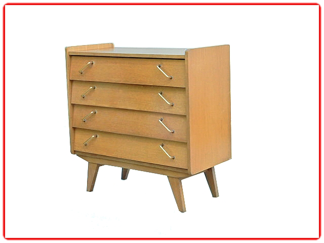 commode vintage bois clair