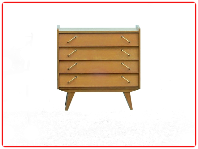 commode vintage 1960 bois clair