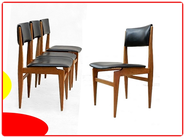 Chaises en teck scandinave vintage