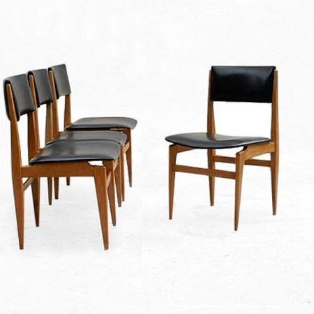 4 Chaises scandinaves vintage 1960 teck
