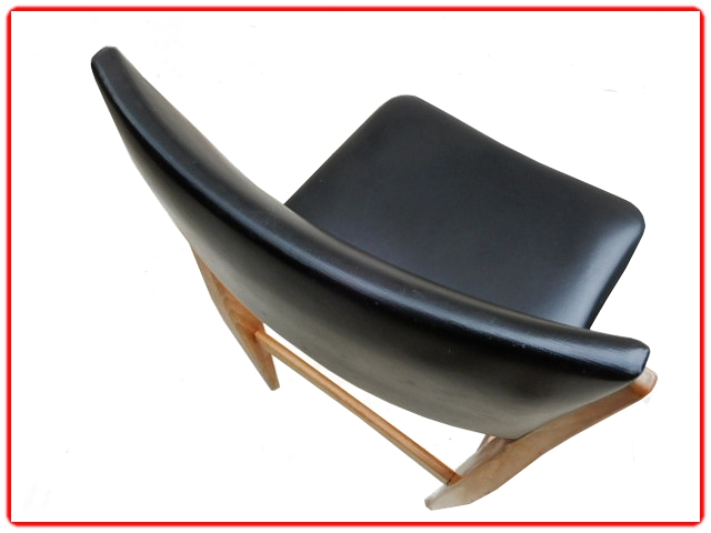 Chaises teck scandinaves skai noir vintage 1960
