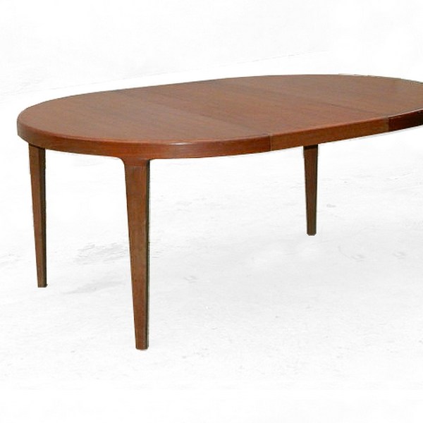 Table de repas ronde scandinave en teck extensible vendu