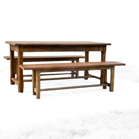 Table de ferme et ses 2 bancs