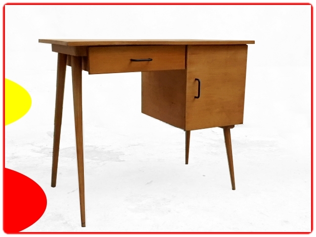 Bureau Baumann vintage 1950 pieds compas