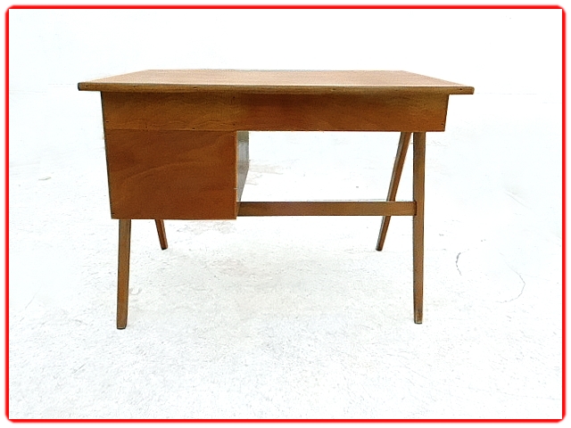 Bureau vintage pieds ciseaux bois massif