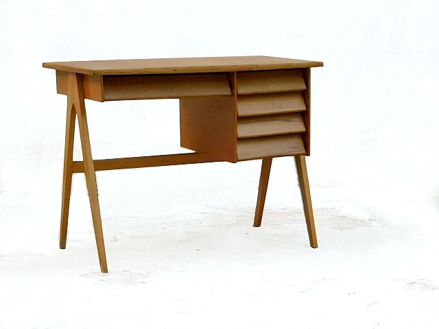 Bureau vintage bois clair massif