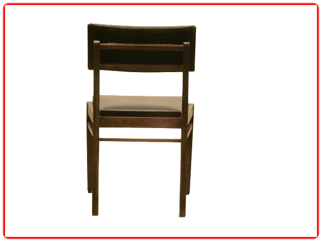 Chaises vintage bois et skaî noir