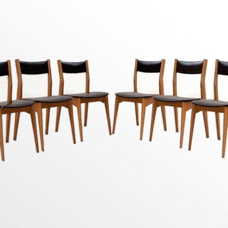 6 chaises scandinave vintage 1960