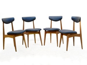 Chaises scandinave vintage bois clair skai noir