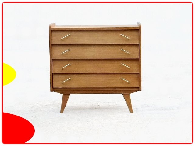 Commode vintage chêne doré années 1960