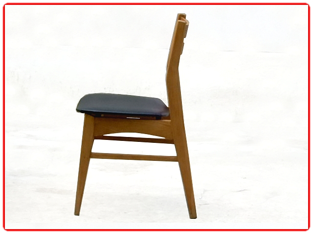 4 chaises teck vintage scandinave rénovées