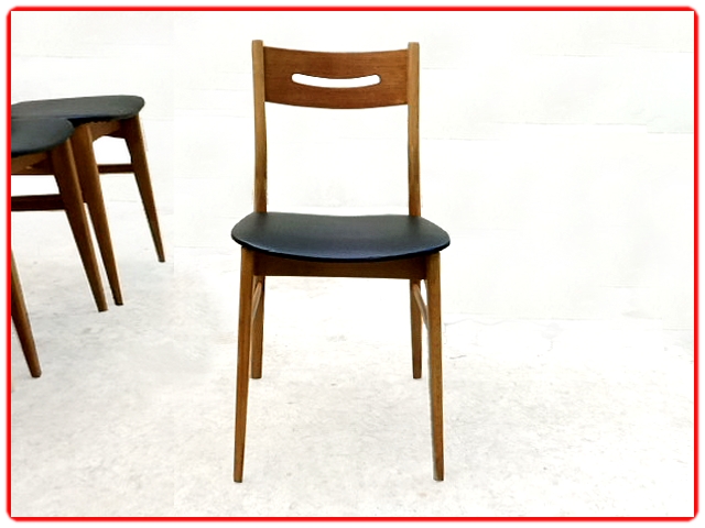 4 chaises scandinave vintage teck 1960 rénovées