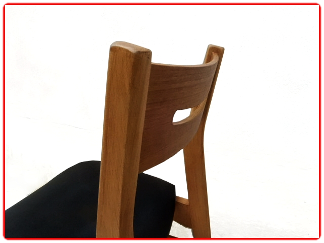 Chaises rénovées vintage scandinave teck skai