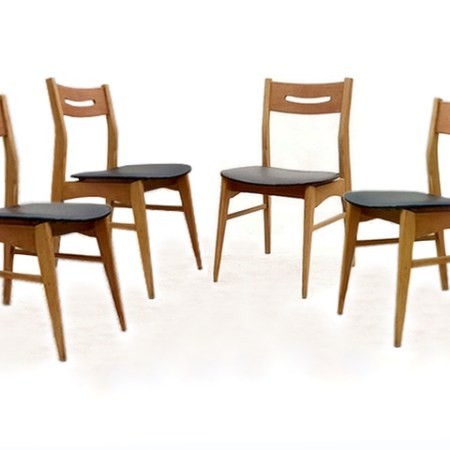 Chaises design scandinave rénovées vintage teck
